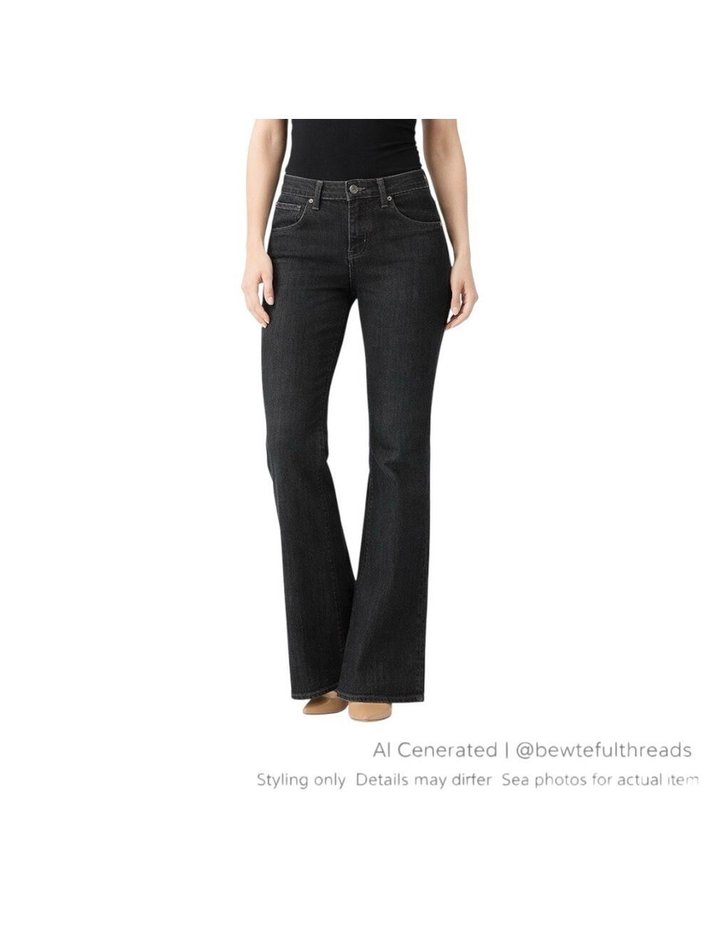 Lois Juliane Bootcut Flare Jeans Canada Made Dark Wash Y2K Stretch Denim W27